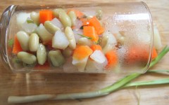 macédoine de légumes, flageolets, carottes, navets, pommes de terre