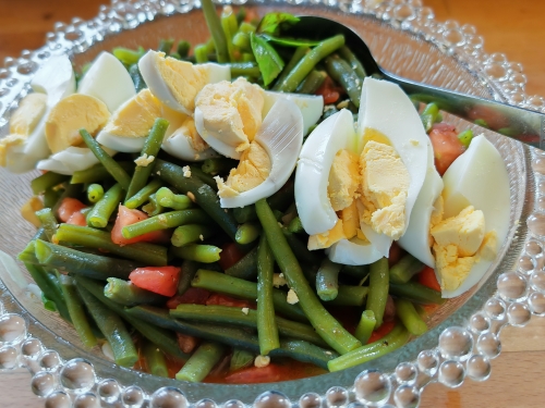 salade de haricots,œufs et tomates,la cocotte,la voix du nord