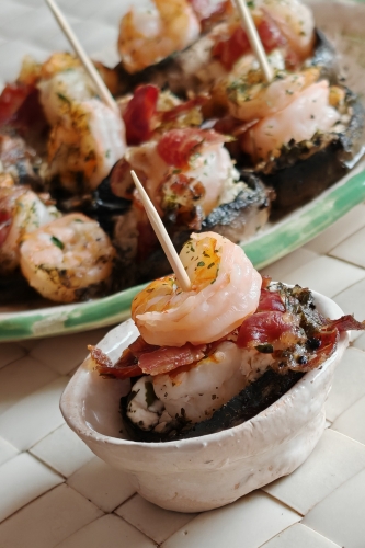 1champignons et crevettes à l'espagnol,la cocotte,la voix du nord