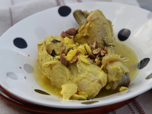 Poulet sévillan,safran et amandes, la Cocotte, la voix du nord